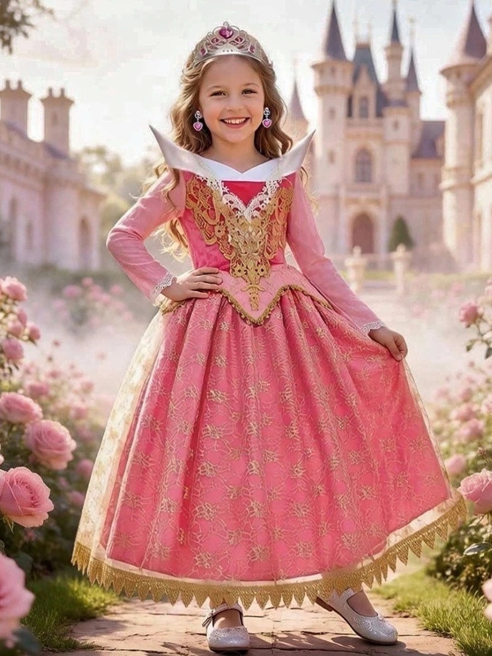Pink & Gold Princess Costume with Accessories – Size 100